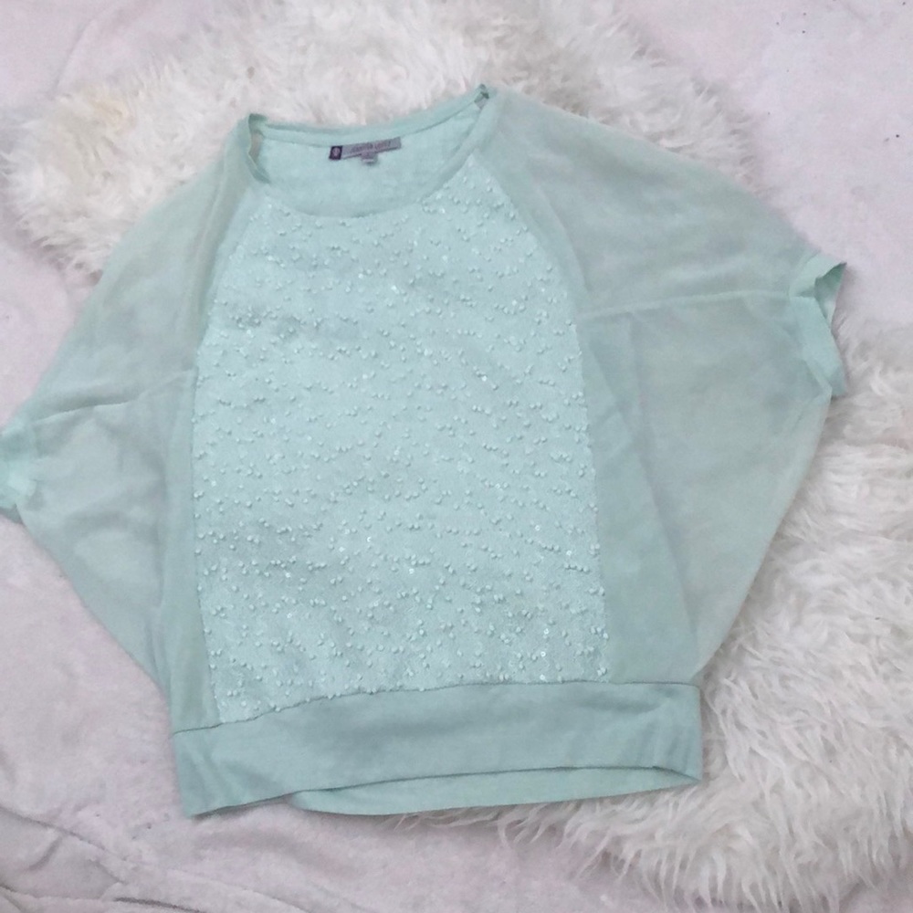 Light green J Lo fashion top